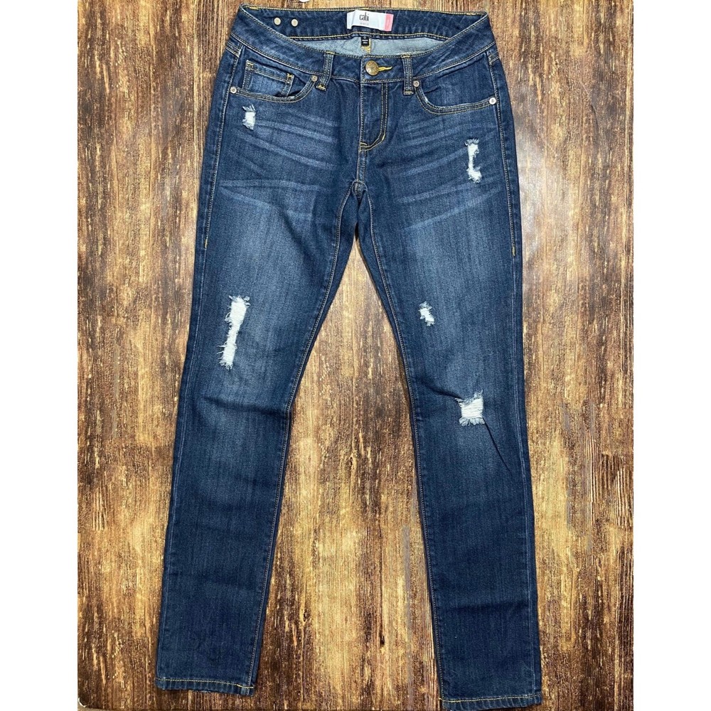 Cabi Jeans Size 0 Skinny Boyfriend Lightly Distressed  Blue Jeans